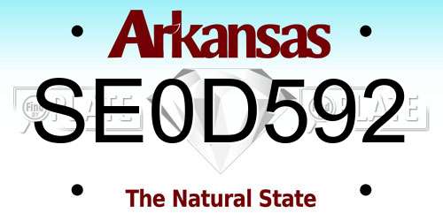 SE0D592 Arkansas License Plate