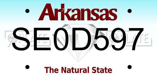 SE0D597 Arkansas License Plate