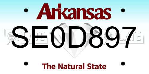 SE0D897 Arkansas License Plate