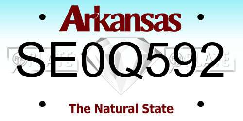 SE0Q592 Arkansas License Plate