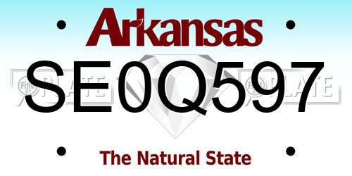 SE0Q597 Arkansas License Plate