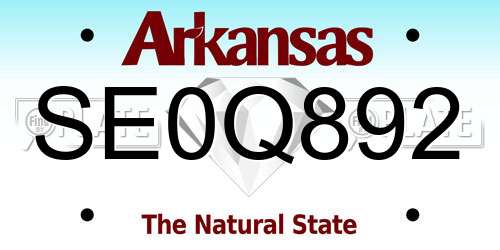 SE0Q892 Arkansas License Plate
