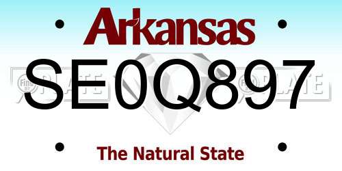SE0Q897 Arkansas License Plate