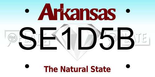 SE1D5B Arkansas License Plate