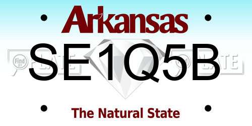 SE1Q5B Arkansas License Plate