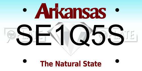 SE1Q5S Arkansas License Plate