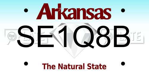 SE1Q8B Arkansas License Plate