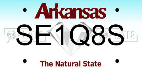 SE1Q8S Arkansas License Plate