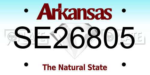 SE26805 Arkansas License Plate