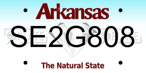 SE2G808 Arkansas License Plate