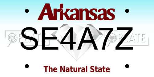 SE4A7Z Arkansas License Plate