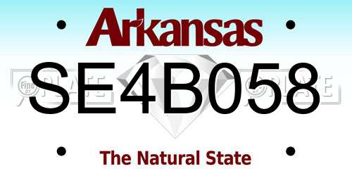 SE4B058 Arkansas License Plate