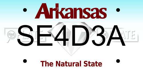 SE4D3A Arkansas License Plate