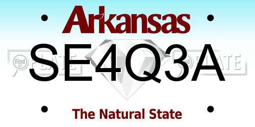 SE4Q3A Arkansas License Plate