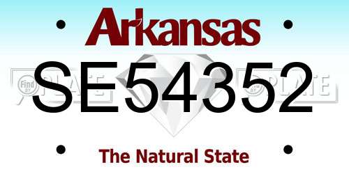 SE54352 Arkansas License Plate