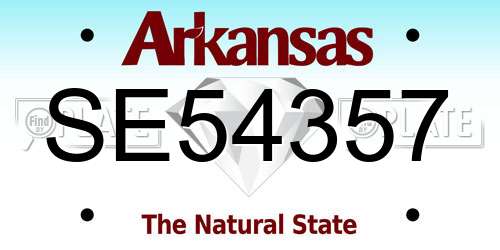 SE54357 Arkansas License Plate