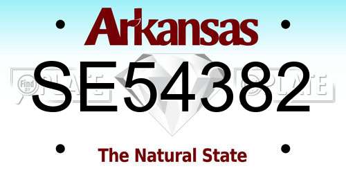 SE54382 Arkansas License Plate