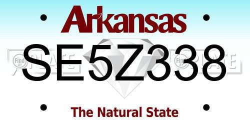 SE5Z338 Arkansas License Plate