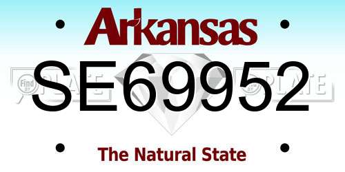 SE69952 Arkansas License Plate