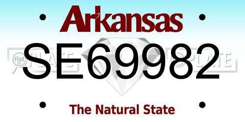 SE69982 Arkansas License Plate