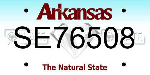 SE76508 Arkansas License Plate