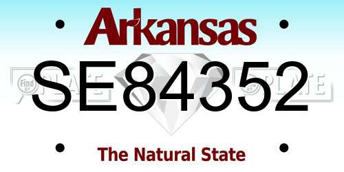 SE84352 Arkansas License Plate