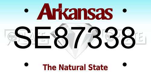 SE87338 Arkansas License Plate