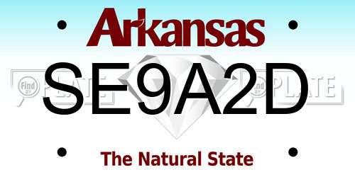 SE9A2D Arkansas License Plate