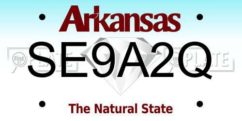 SE9A2Q Arkansas License Plate