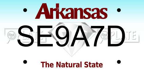 SE9A7D Arkansas License Plate