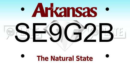 SE9G2B Arkansas License Plate