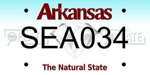 SEA034 Arkansas License Plate