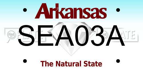 SEA03A Arkansas License Plate