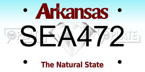SEA472 Arkansas License Plate