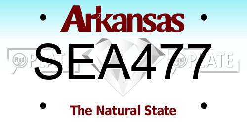SEA477 Arkansas License Plate