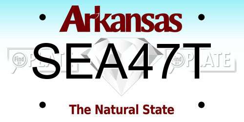 SEA47T Arkansas License Plate