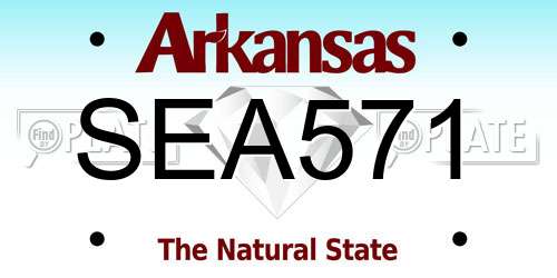 SEA571 Arkansas License Plate