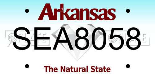 SEA8058 Arkansas License Plate
