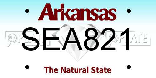 SEA821 Arkansas License Plate