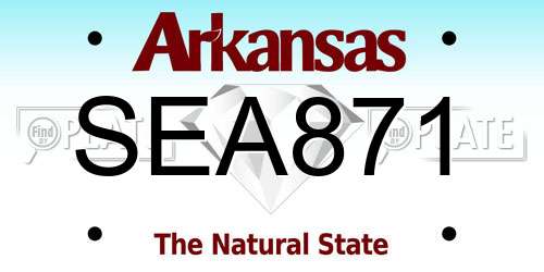 SEA871 Arkansas License Plate