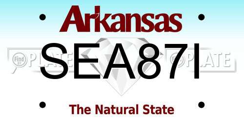 SEA87I Arkansas License Plate