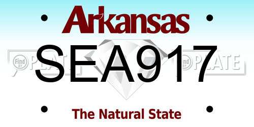 SEA917 Arkansas License Plate