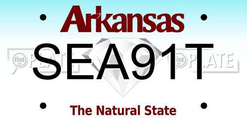 SEA91T Arkansas License Plate