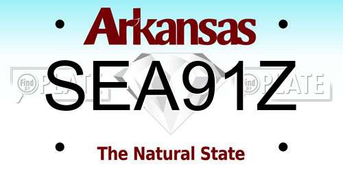 SEA91Z Arkansas License Plate