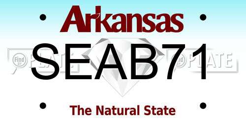 SEAB71 Arkansas License Plate