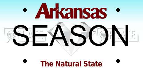 SEASON Arkansas License Plate