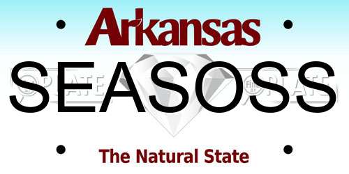 SEASOSS Arkansas License Plate