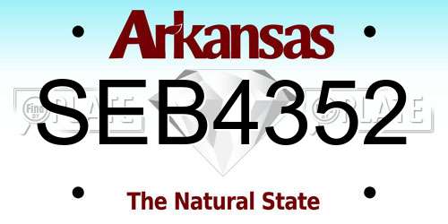 SEB4352 Arkansas License Plate