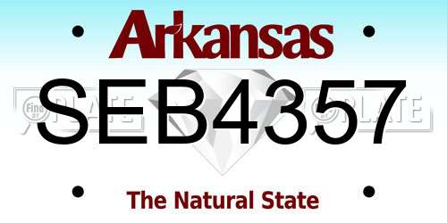 SEB4357 Arkansas License Plate