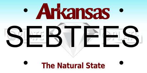 SEBTEES Arkansas License Plate